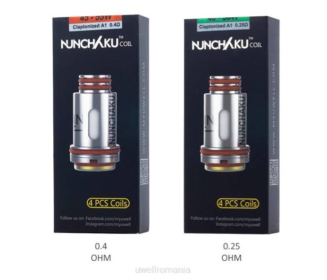 0,25 ohmi L00F261 - UWELL Romania - UWELL NUNCHAKU bobine (pachet de 4)