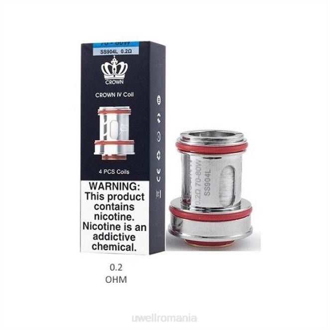bobina dubla 0.2ohm L00F182 - tigara electronica UWELL - UWELL CROWN 4 bobine de schimb (pachet de 4)