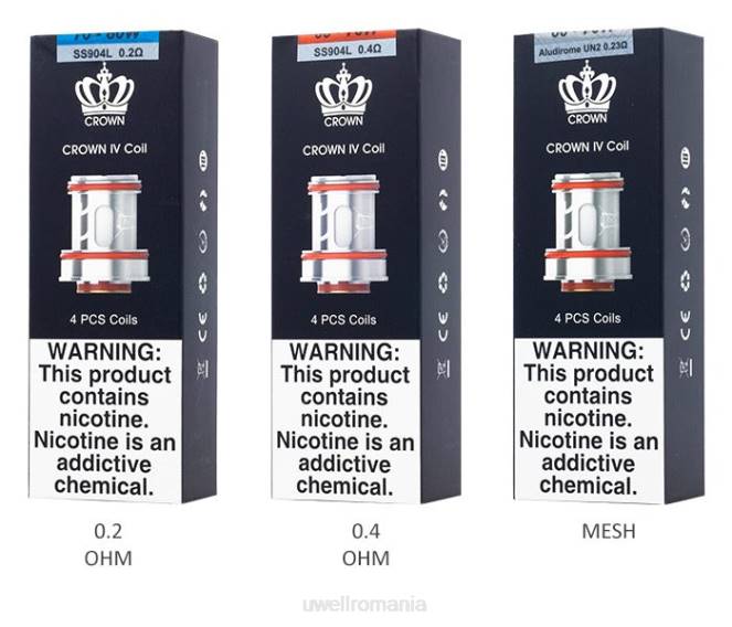 un2 dual mesh 0.23ohm L00F184 - UWELL vape price - UWELL CROWN 4 bobine de schimb (pachet de 4)