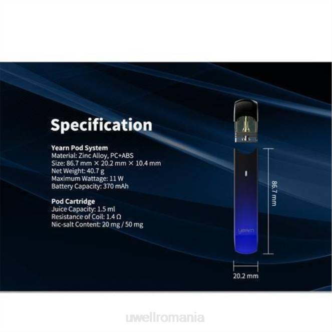 gri L00F256 - UWELL Bucharest - UWELL YEARN dispozitiv cu pod (podurile nu sunt incluse)