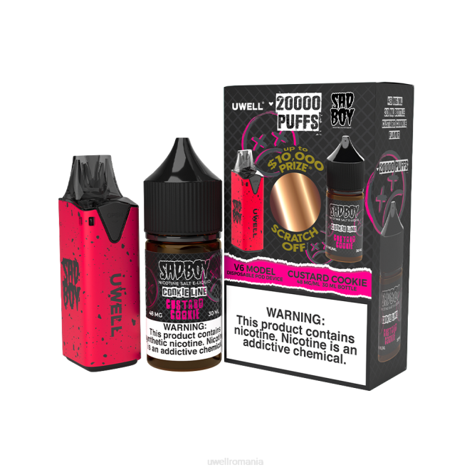clr: albastru/flv: pepene acru căpșuni 50mg L00F204 - UWELL vape price - UWELL V6 dispozitiv de unică folosință + daddy\'s vapor 30ml suc - pachet colab
