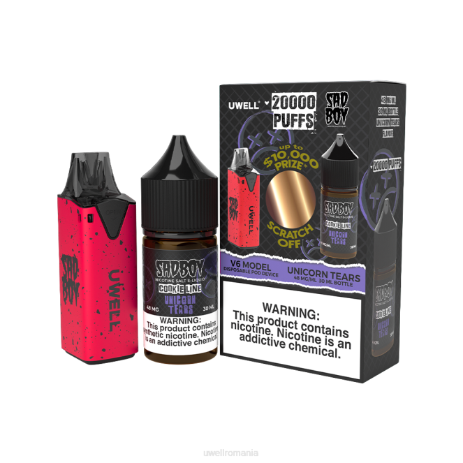 clr: albastru/flv: pepene acru căpșuni 50mg L00F204 - UWELL vape price - UWELL V6 dispozitiv de unică folosință + daddy\'s vapor 30ml suc - pachet colab