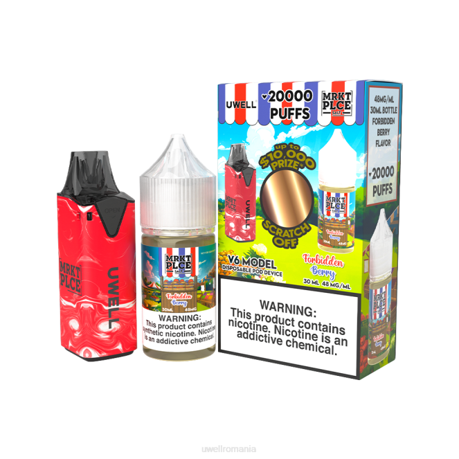 clr: albastru/flv: pepene acru căpșuni 50mg L00F204 - UWELL vape price - UWELL V6 dispozitiv de unică folosință + daddy\'s vapor 30ml suc - pachet colab