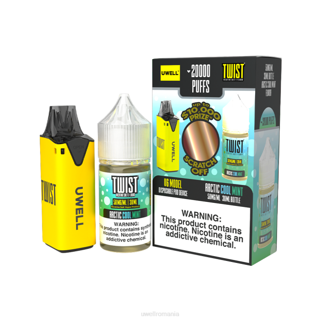 clr: galben/flv: menta rece arctica 50mg L00F215 - UWELL online shop - UWELL V6 dispozitiv de unică folosință + daddy's vapor 30ml suc - pachet colab