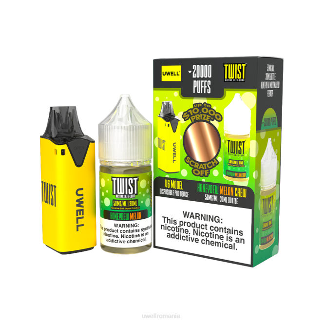 clr: galben/flv: mestecat pepene galben 50mg L00F217 - UWELL puffs - UWELL V6 dispozitiv de unică folosință + daddy's vapor 30ml suc - pachet colab